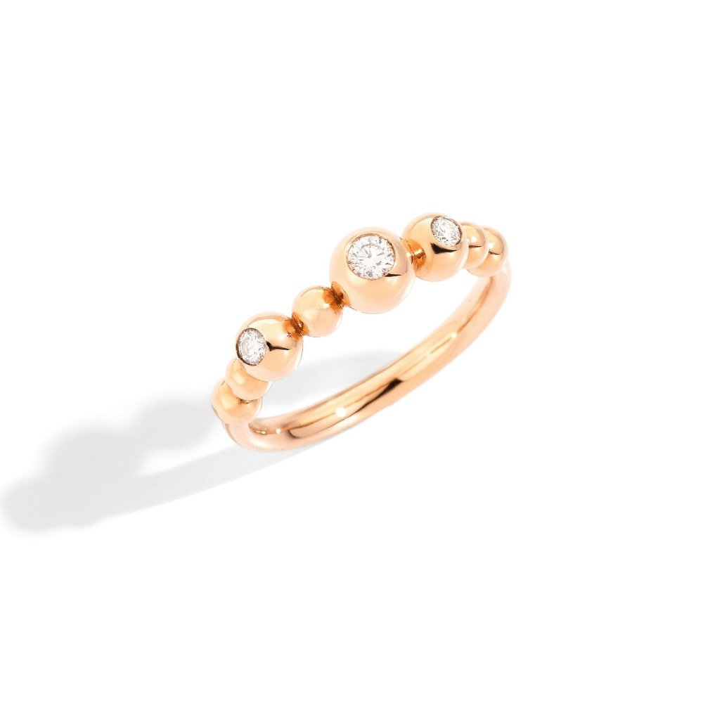 Dodo - Anello Bollicine - Oro Rosa - Diamanti