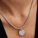 Charm Pendente Medaglia con diamante creato in laboratorio da incidere
