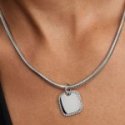 Charm Pendente Medaglia Quadrata Luminosa da incidere