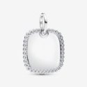 Charm Pendente Medaglia Quadrata Luminosa da incidere