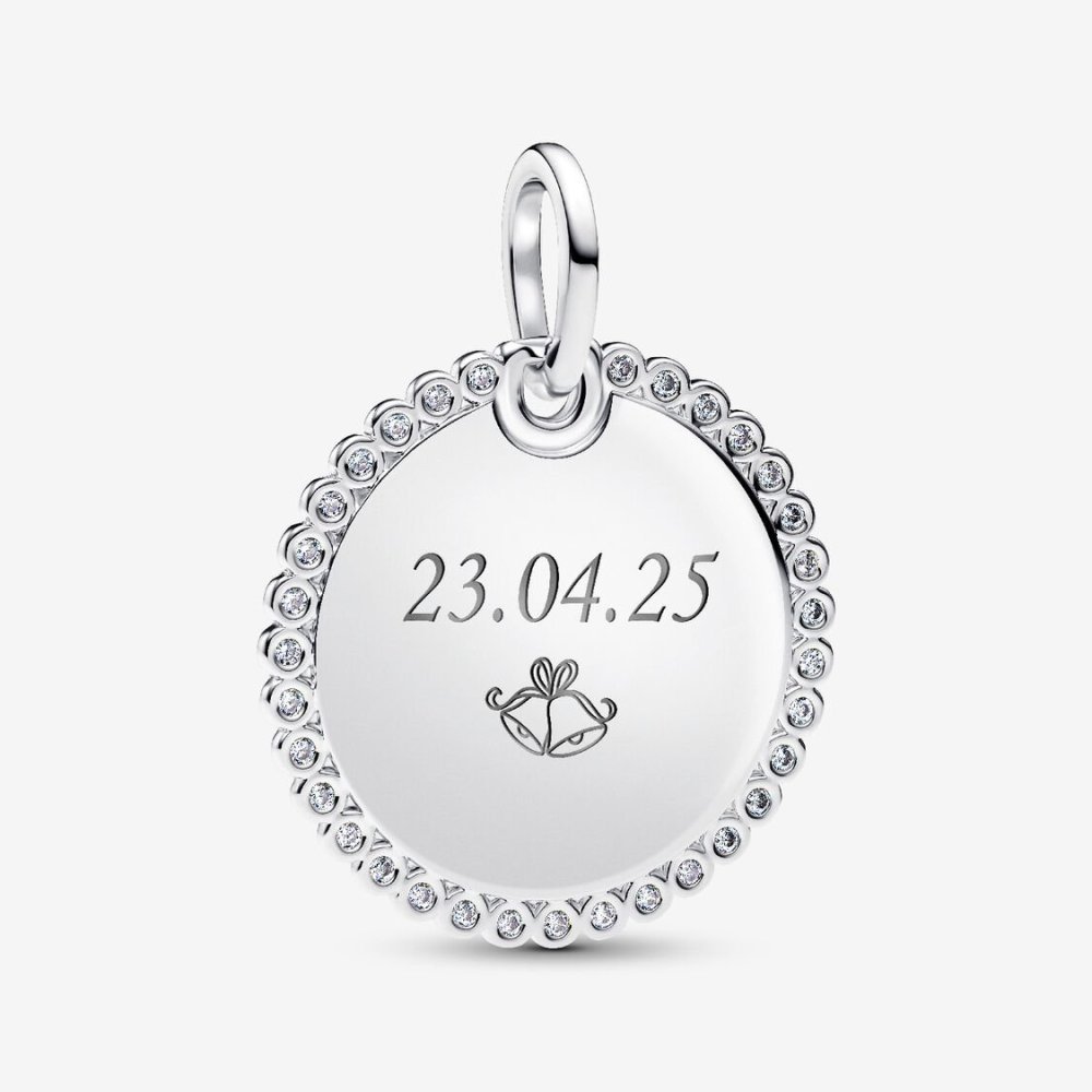 Charm Pendente Medaglia Luminosa da incidere