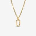Rinnova il tuo look con la nuova collana a maglia link componibile con placcatura in Oro 14K. Aggiungi fino a 4 medallion e 1 me