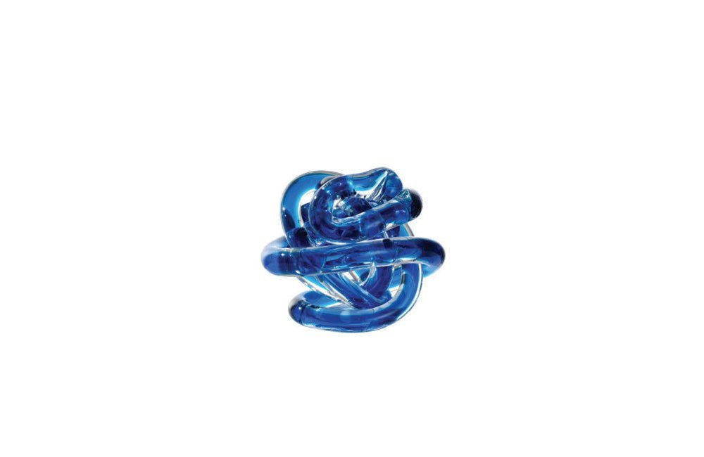 Onlylux - Scultura Cristallo Nodo - Blu Sky 8 Cm