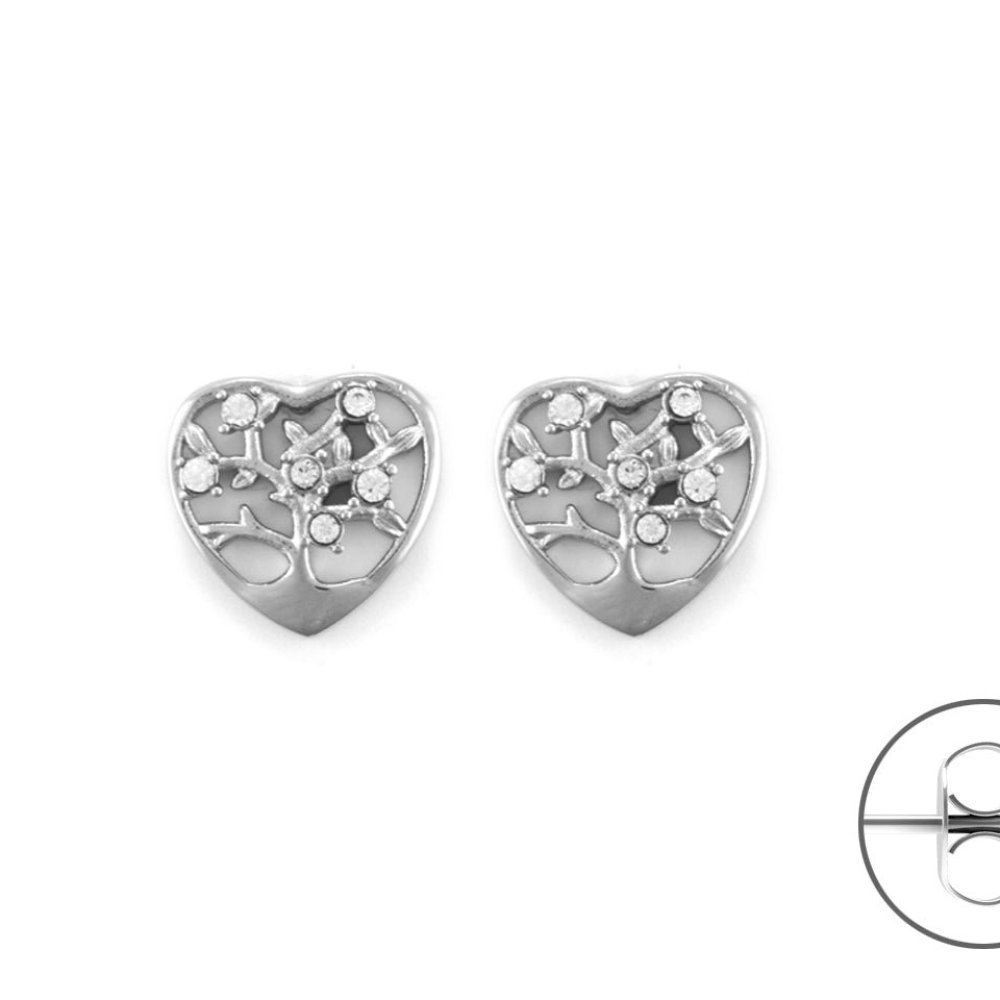 4Us Cesare Paciotti - Orecchini Cuore - Zirconi Acciaio 4Us Cesare Paciotti - Orecchini Cuore - Zirconi Acciaio