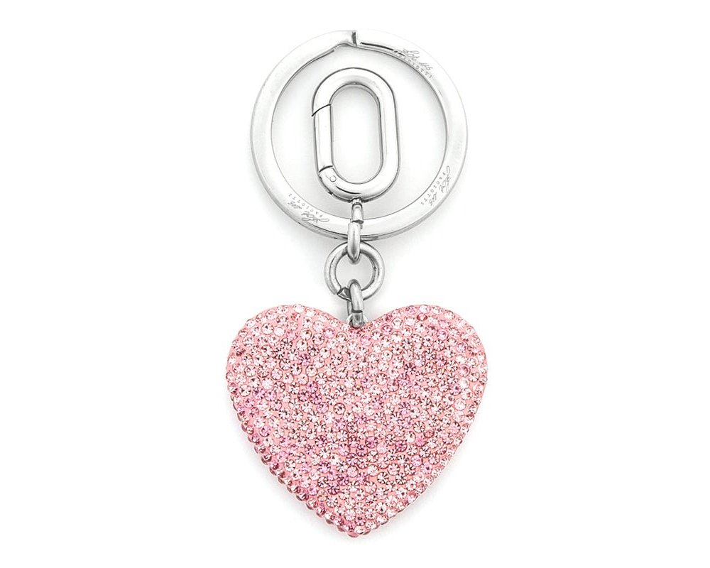 4Us Cesare Paciotti - Portachiavi Cuore - Zirconi Rosa