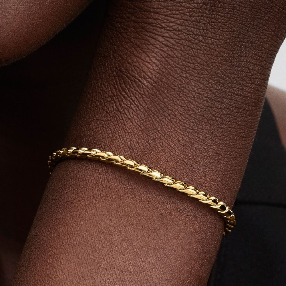 Bracciale Maglia Spiga con Chiusura a Sfera