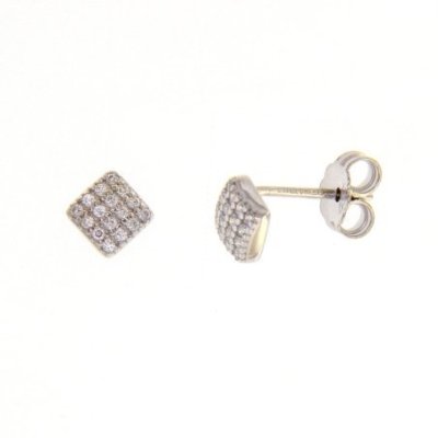 Songa Antonio - Orecchini Lobo - Oro Bianco - Zirconia