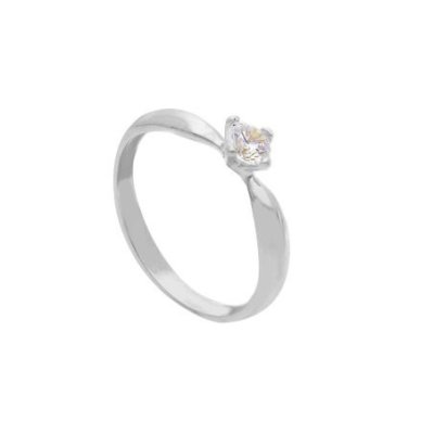 Songa Antonio - Anello Solitario - Oro Bianco - 9 Ct