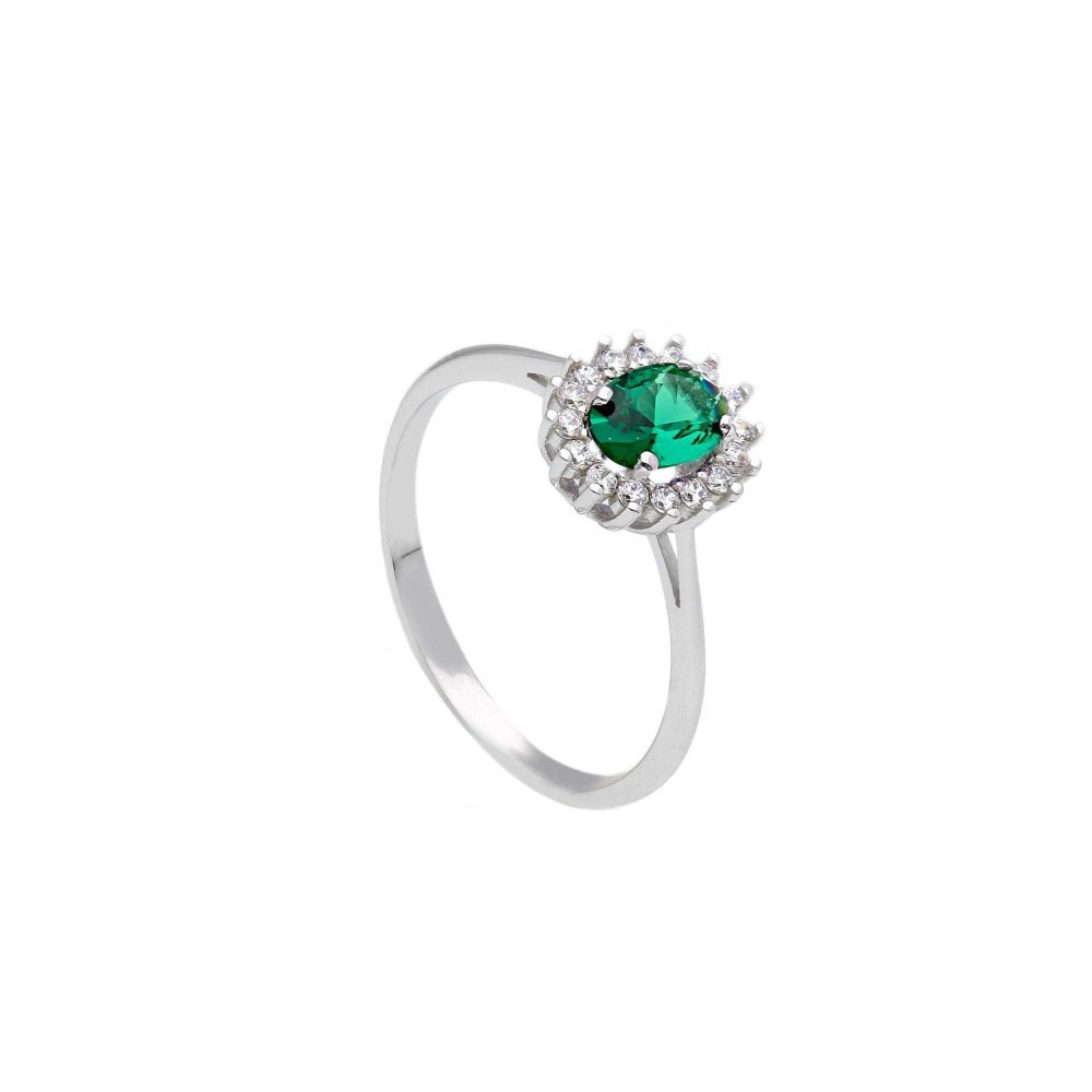 Songa Antonio - Anello Pietra Singola - Oro Bianco - 18 Ct