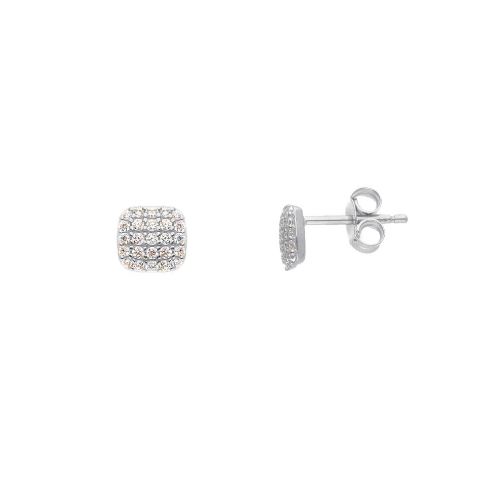 Songa Antonio - Orecchini Lobo - Oro Bianco - Zirconia