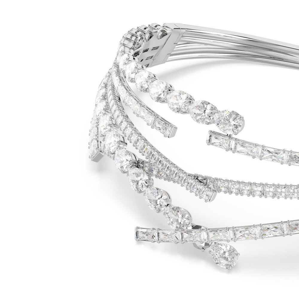 Swarovski - Girocollo Matrix - Placcato Rodio - Bianco