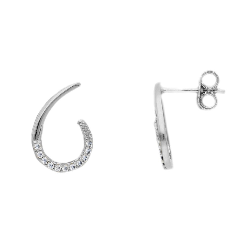 Songa Antonio - Orecchini Lobo - Oro Bianco - Zirconia