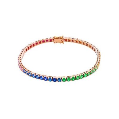 Songa Antonio - Bracciale Tennis - Oro Rosa - Zaffiro