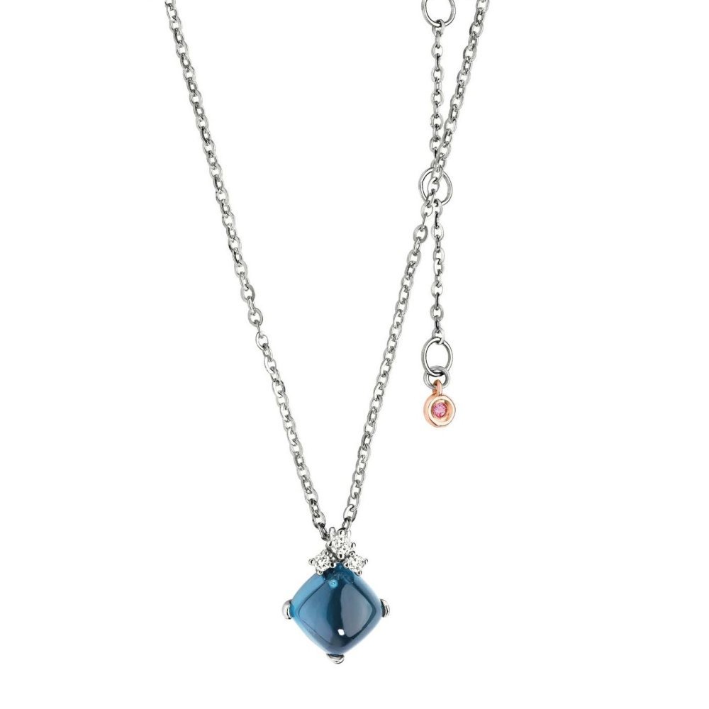 Comete Gioielli - Collierino Diamanti - Oro 18Kt - Topazio