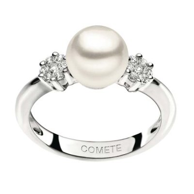 Comete Gioielli - Anello Diamanti - Oro 18 Kt - Perla