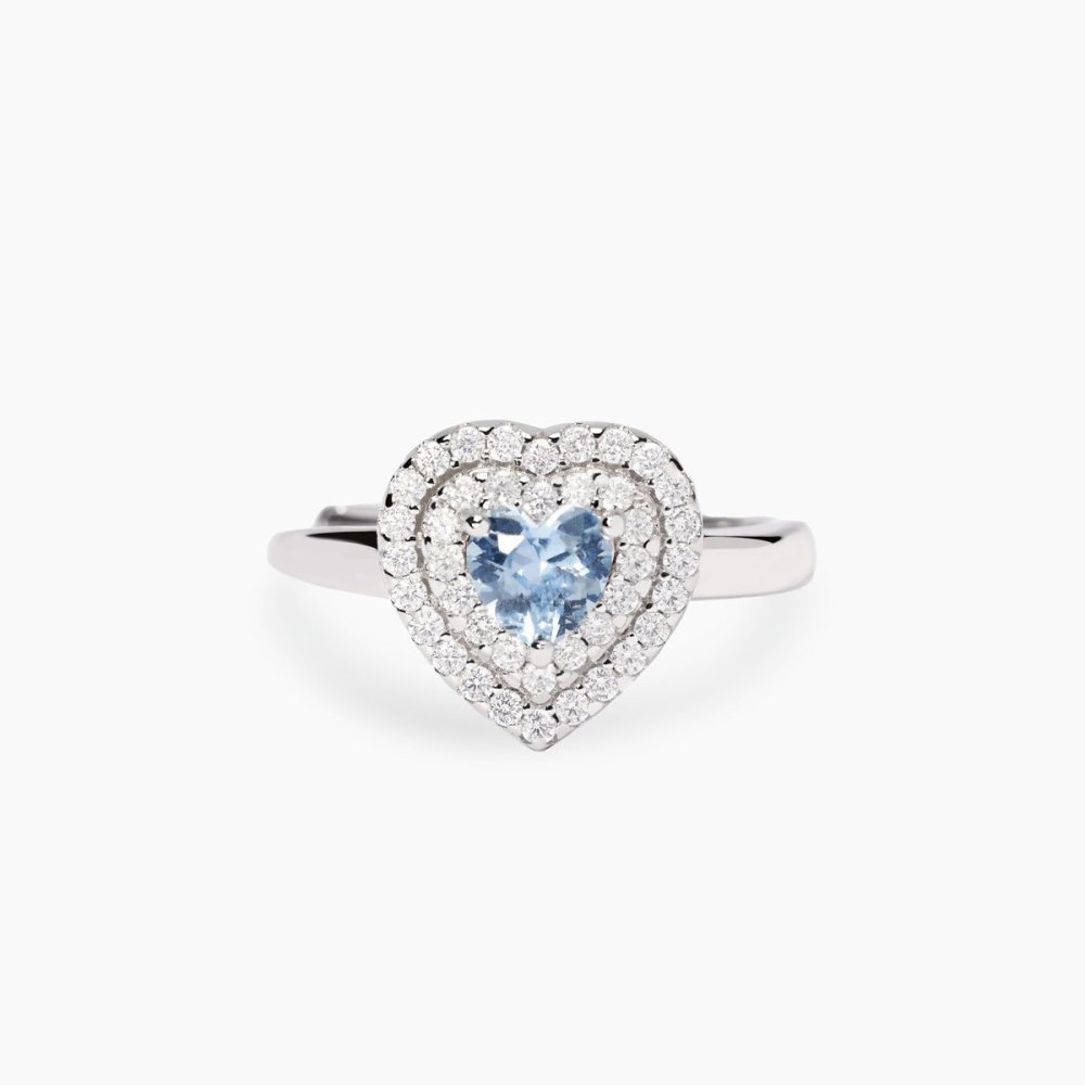 Mabina - Anello Argento 925 - Acquamarina Sintetica