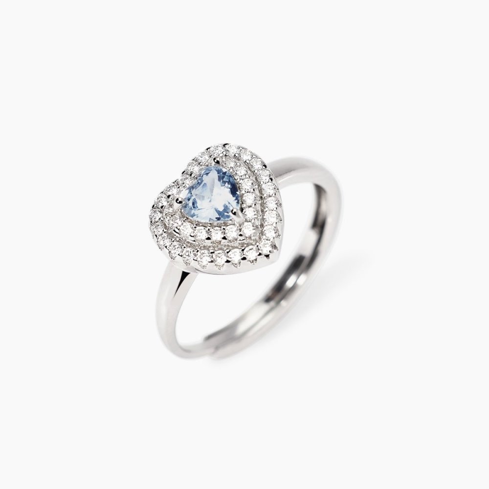 Mabina - Anello Argento 925 - Acquamarina Sintetica