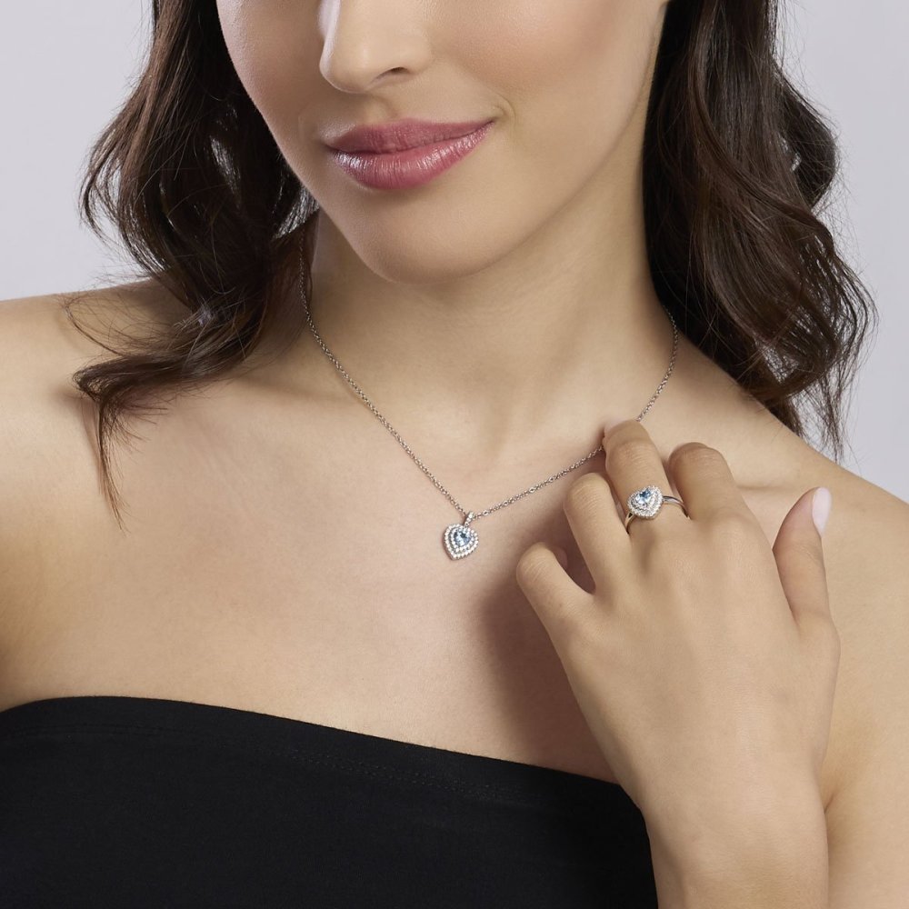 Mabina - Anello Argento 925 - Acquamarina Sintetica