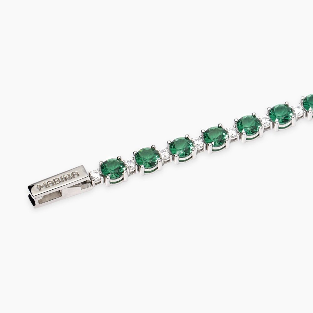 Mabina - Bracciale Tennis - Argento 925 - Smeraldo Sint