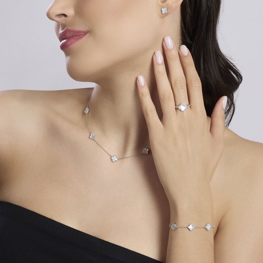 Mabina - Orecchini In Argento - Madreperla - Zirconi