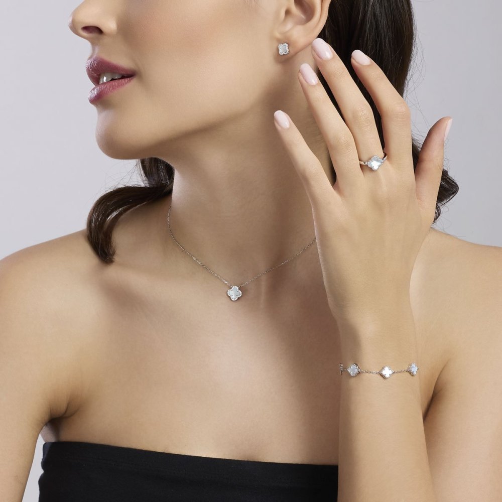 Mabina - Anello Argento - Madreperla - Zirconi