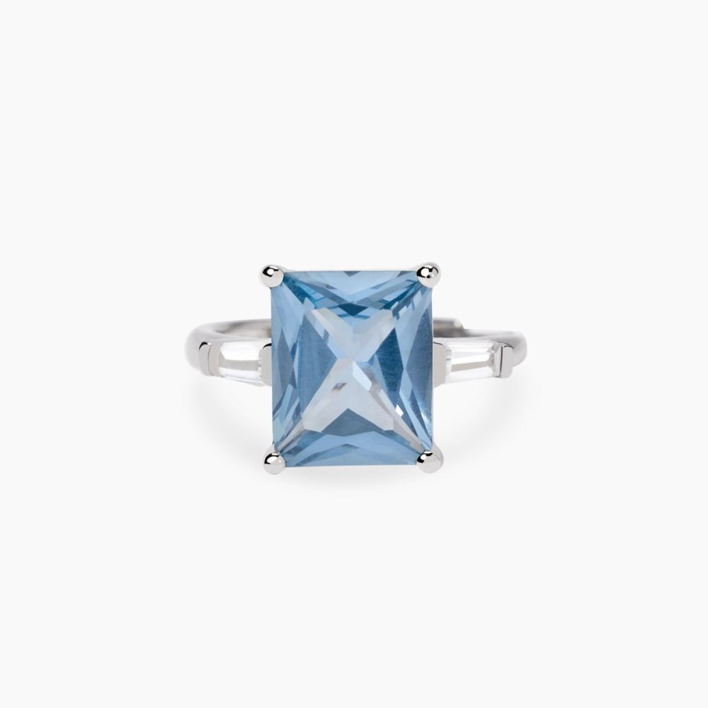 Mabina - Anello Argento 925 - Acquamarina Sintetica