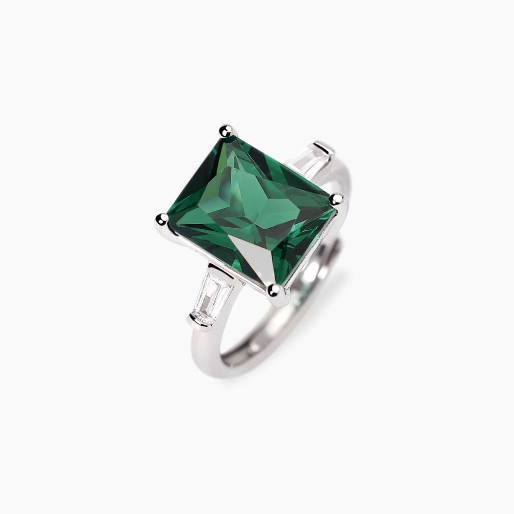 Mabina - Anello Argento 925 - Smeraldo Sintetico