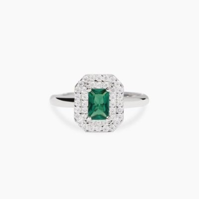 Mabina - Anello Argento 925 - Smeraldo Sintetico
