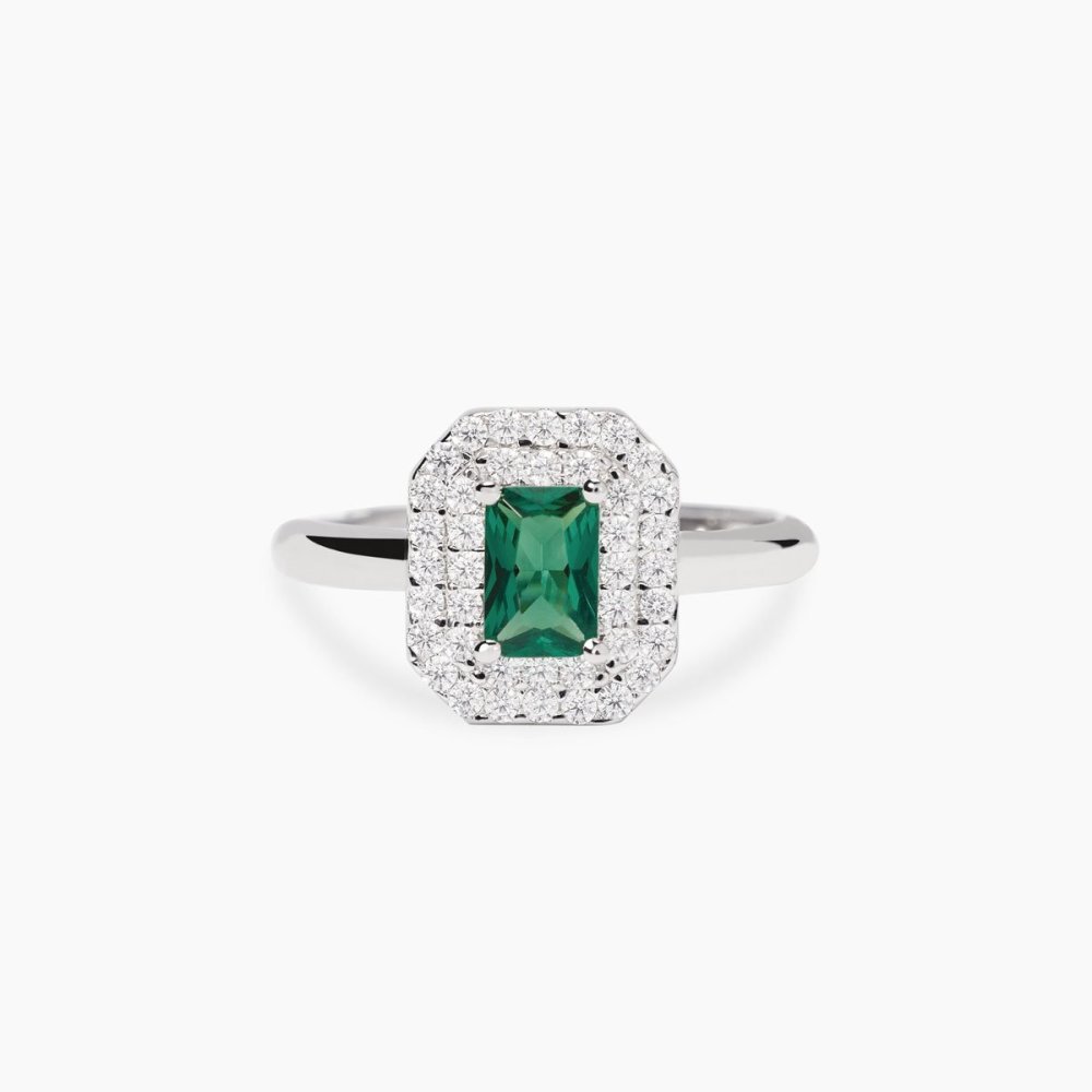 Mabina - Anello Argento 925 - Smeraldo Sintetico