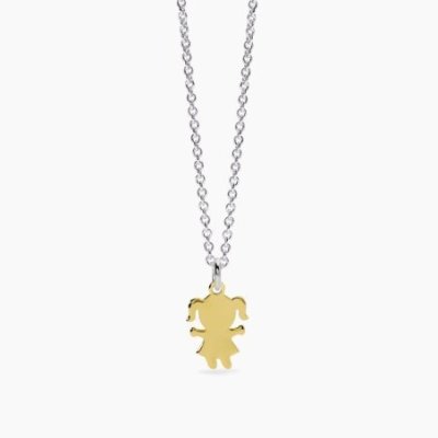 Mabina - Girocollo Argento 925 - Oro 9K - Bambina