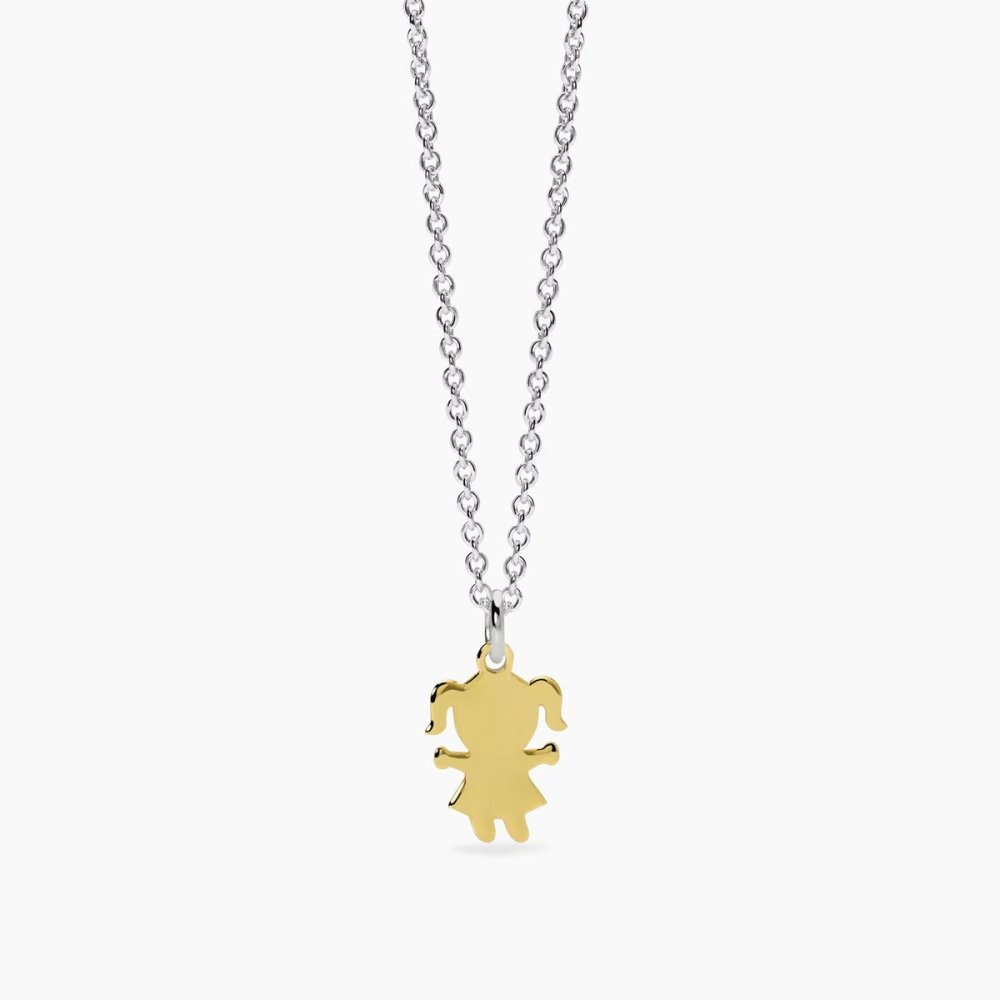 Mabina - Girocollo Argento 925 - Oro 9K - Bambina