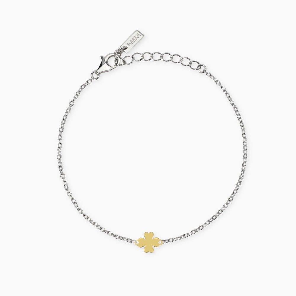 Mabina - Bracciale Argento - Oro 9K - Quadrifoglio
