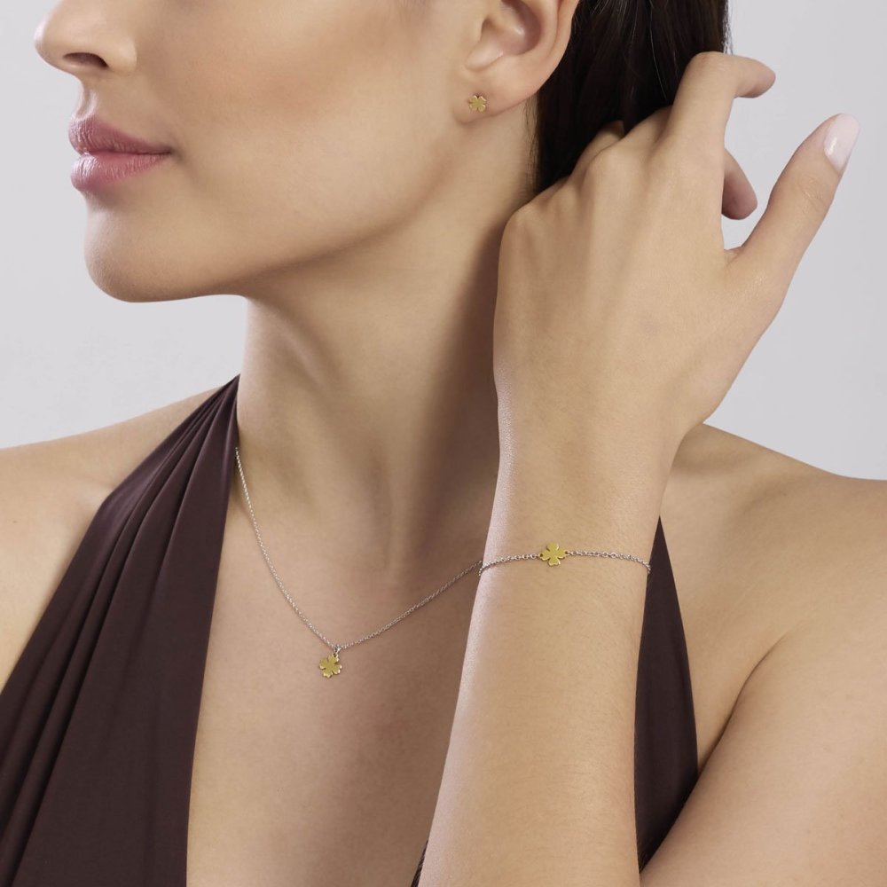 Mabina - Bracciale Argento - Oro 9K - Quadrifoglio