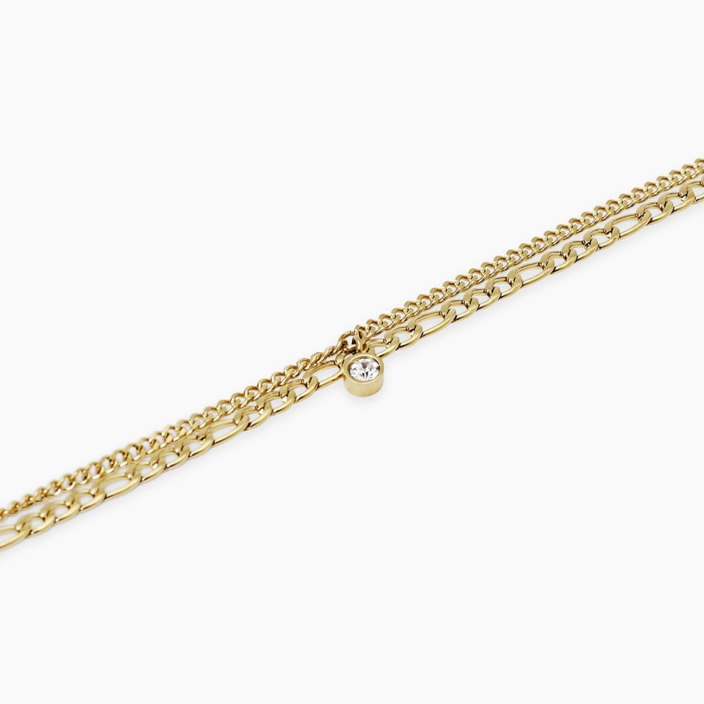 Kidult - Bracciale In Acciaio - Pvd Giallo - Cristalli