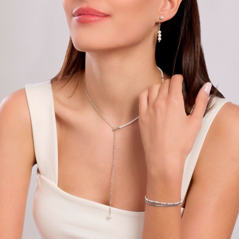 Kidult - Bracciale In Acciaio 316L - Perle Conchiglia