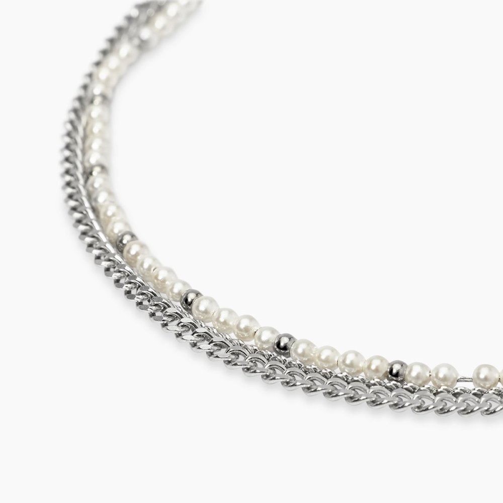 Kidult - Bracciale In Acciaio 316L - Perle Conchiglia