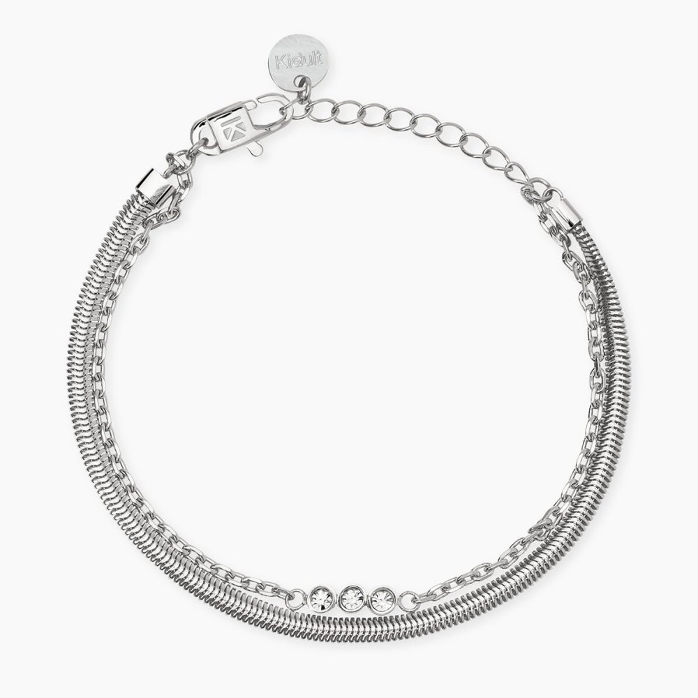Kidult - Bracciale In Acciaio - Cristalli