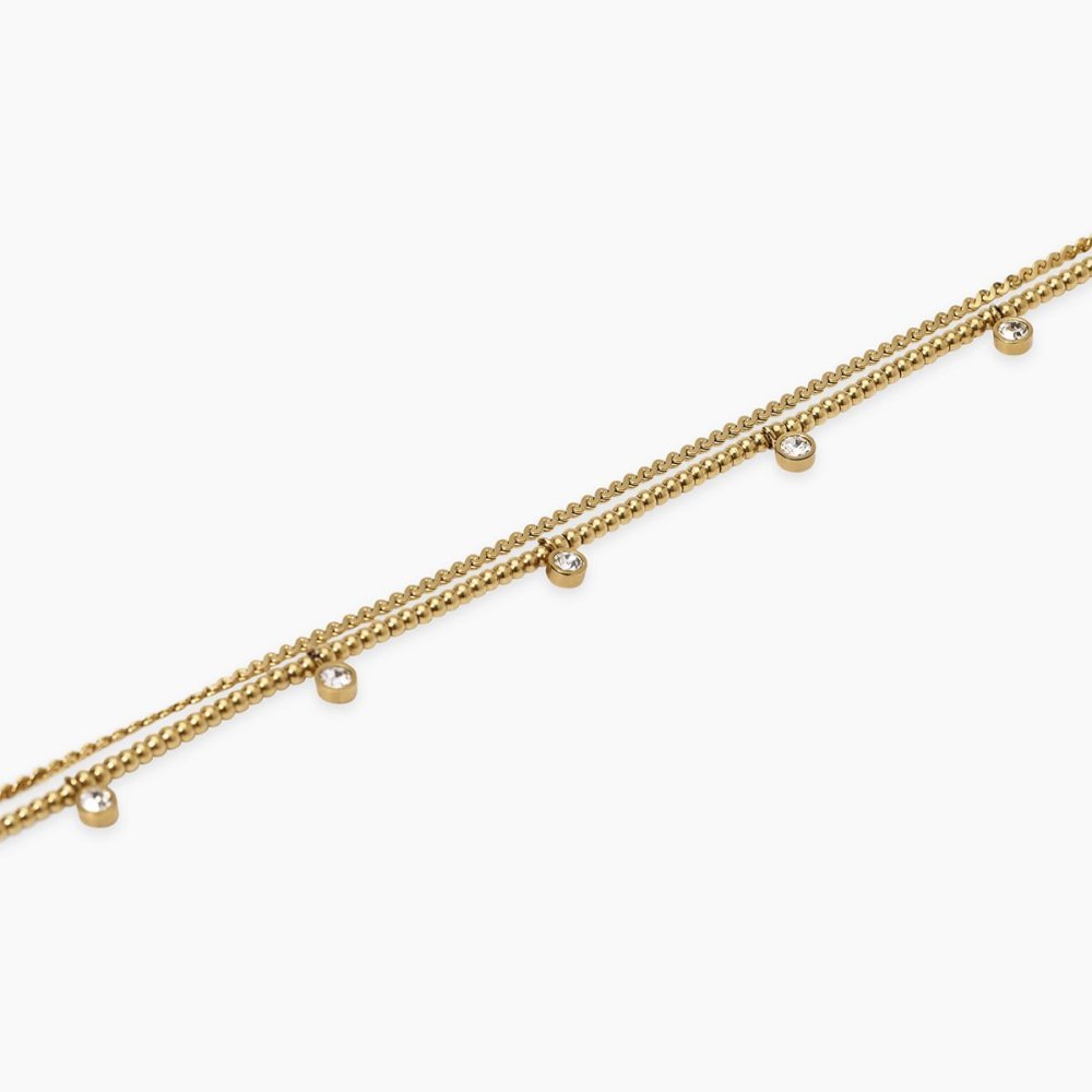 Kidult - Bracciale In Acciaio - Pvd Giallo - Cristalli