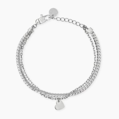 Kidult - Bracciale In Acciaio - Regolabile - Cuore
