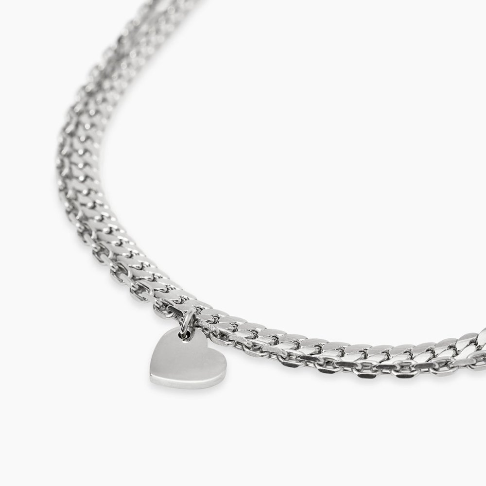 Kidult - Bracciale In Acciaio - Regolabile - Cuore