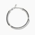Kidult - Bracciale In Acciaio - Cristalli Neri