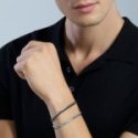 Kidult - Bracciale In Acciaio - Cristalli Neri