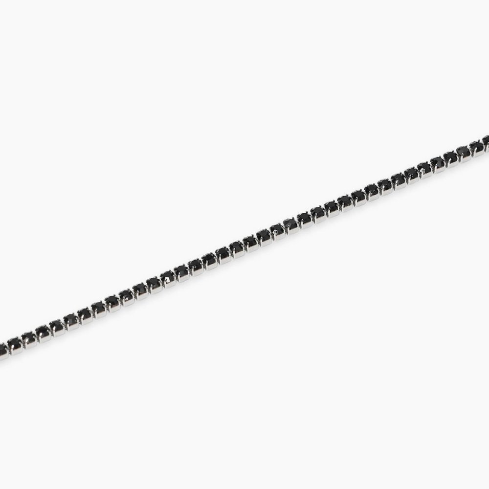 Kidult - Bracciale In Acciaio - Cristalli Neri