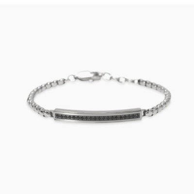 Kidult - Bracciale In Acciaio - Cristalli Neri