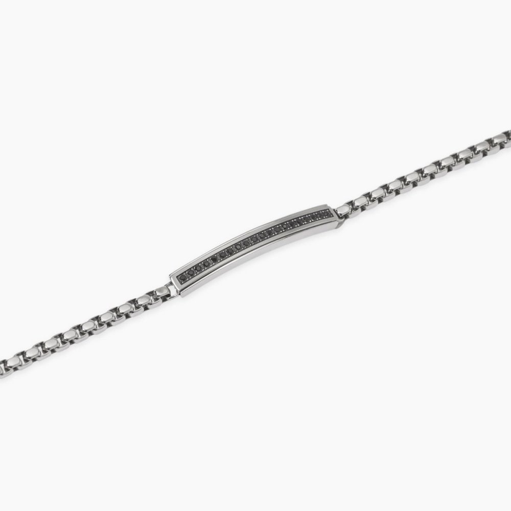 Kidult - Bracciale In Acciaio - Cristalli Neri