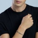 Kidult - Bracciale In Acciaio - Cristalli Neri