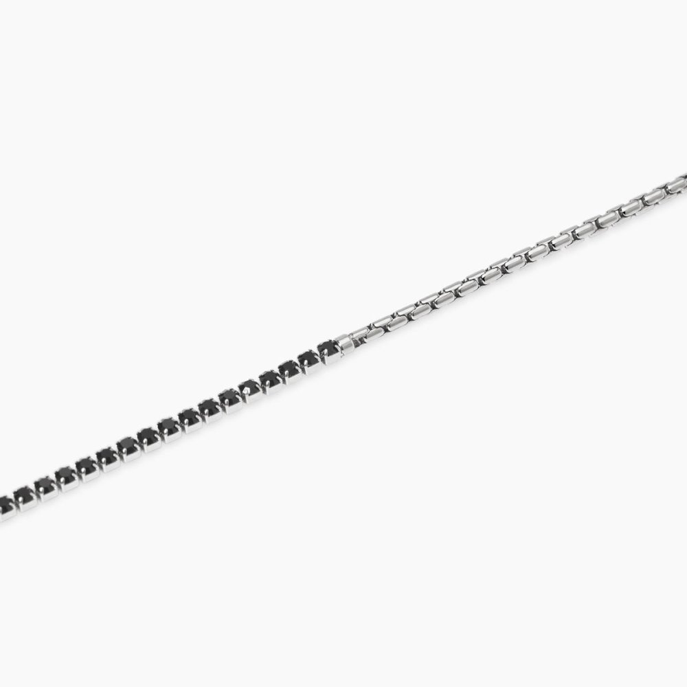 Kidult - Bracciale In Acciaio - Cristalli Neri