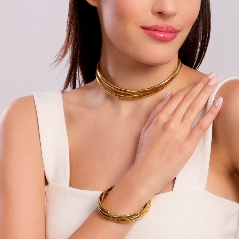 Kidult - Bracciale In Acciaio - Pvd Giallo