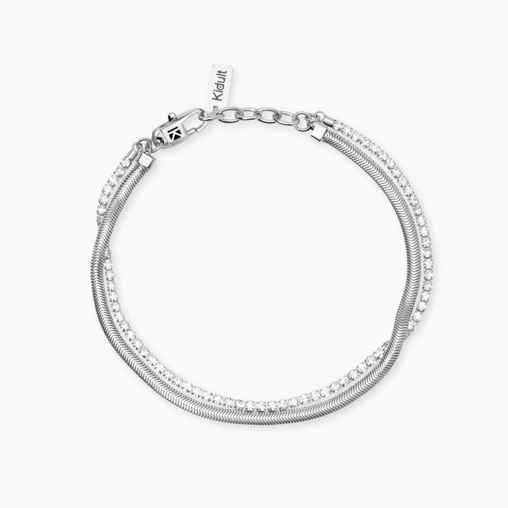Kidult - Bracciale In Acciaio - Cristalli