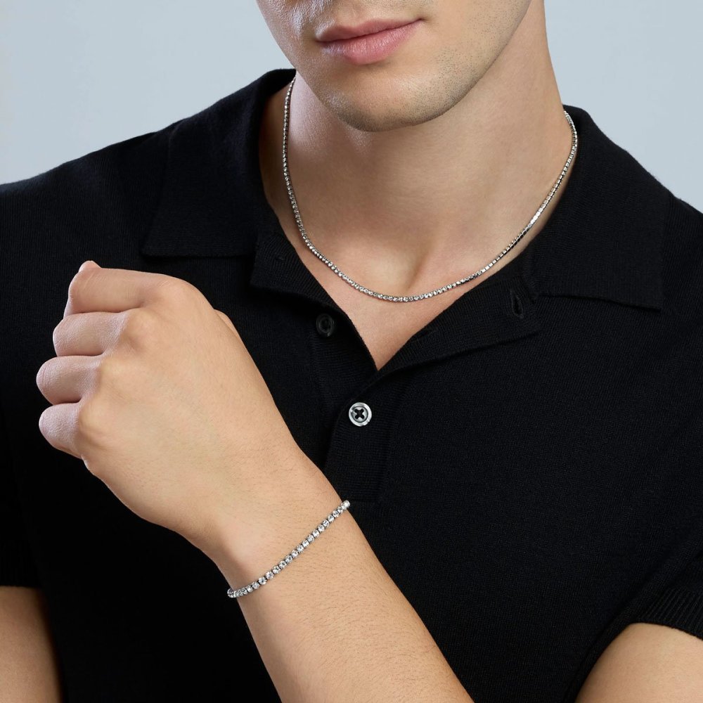 Kidult - Bracciale Tennis - Acciaio 316L - Cristalli